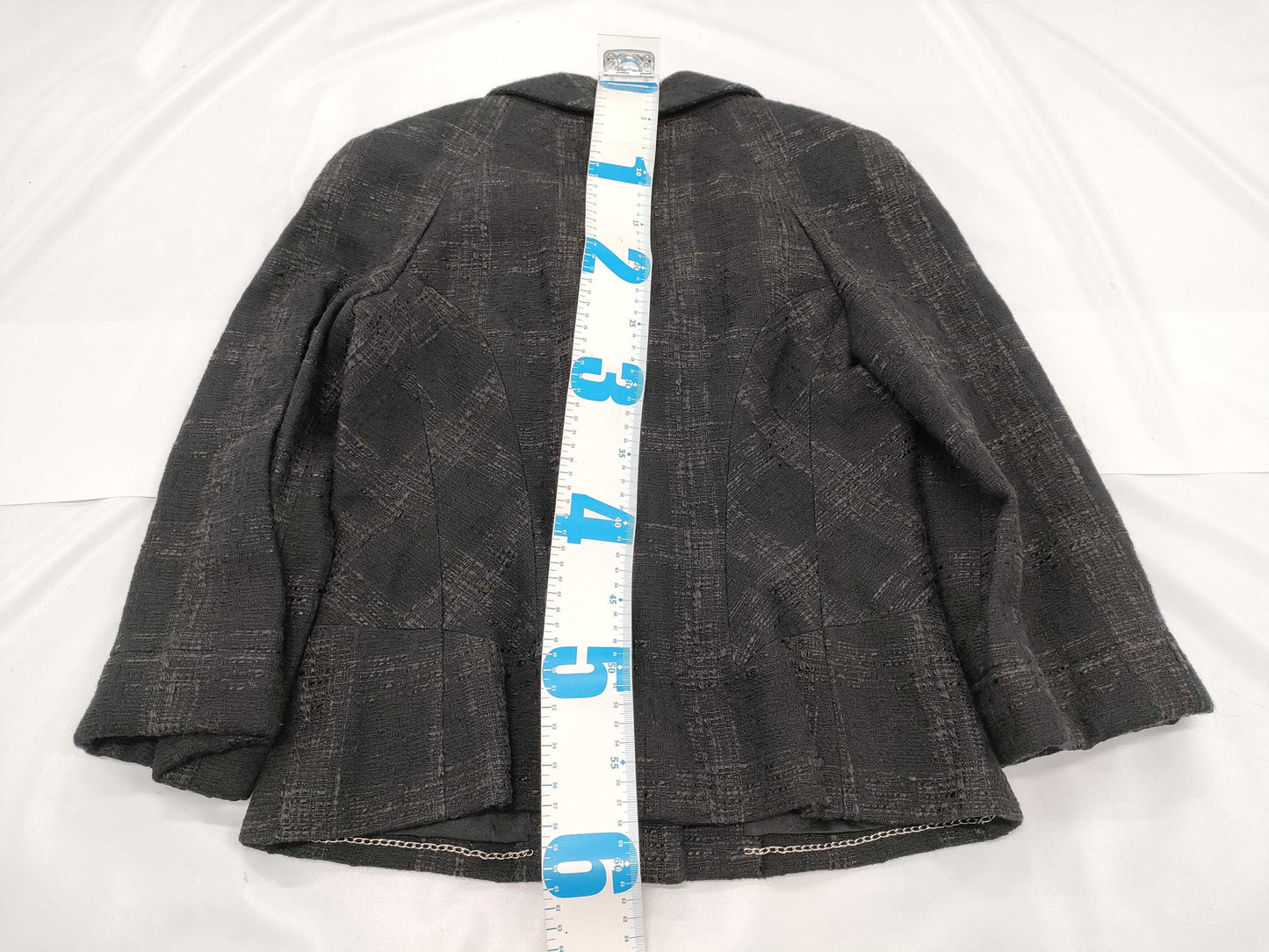 CHANEL Tweed Jacket, Black, Size 36