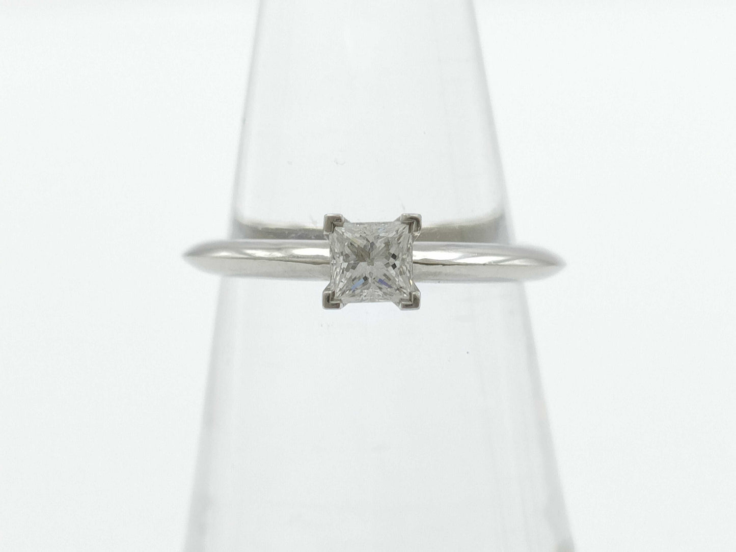 Tiffany&Co. Solitaire D0.33ct Pt950 4.5g Ring 