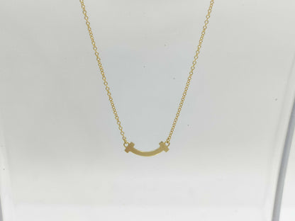 Tiffany&Co. T Smile Mini YG Au750 2.4g Necklace 