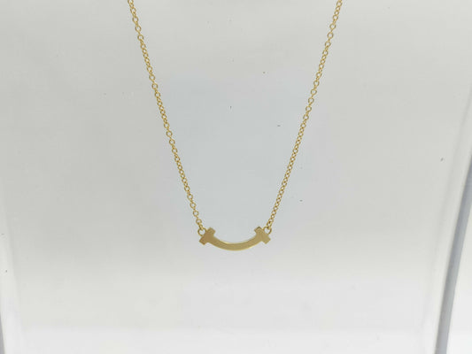 Tiffany&Co. T Smile Mini YG Au750 2.4g Necklace 