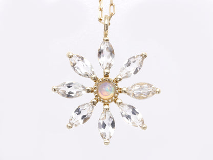 4°C Opal White Topaz K10 1.4g Necklace 