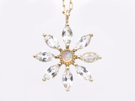 4°C Opal White Topaz K10 1.4g Necklace 