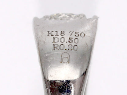 Agate R0.20ct D0.50ct K18 6.1g Ring 