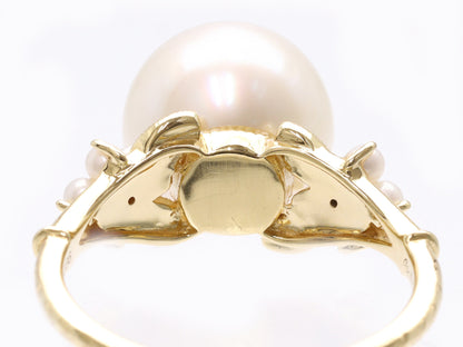 Nanyang Pearl Diameter Approx. 10.6mm D0.036ct K18 4.5g Ring 