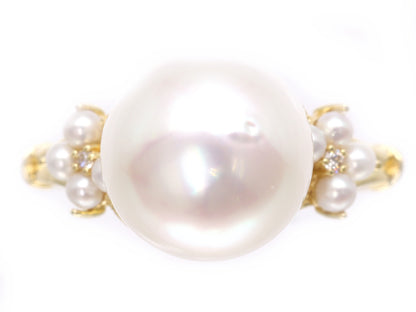 Nanyang Pearl Diameter Approx. 10.6mm D0.036ct K18 4.5g Ring 