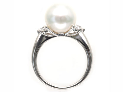 Nanyang Pearl Diameter Approx. 11.2mm D0.40ct Pt900 9.0g Ring 