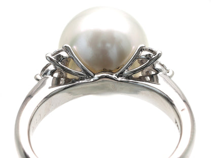 Nanyang Pearl Diameter Approx. 11.2mm D0.40ct Pt900 9.0g Ring 