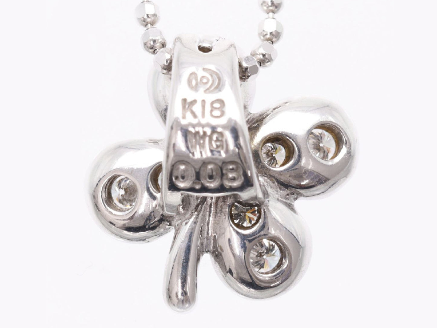 TASAKI D0.08ct K18WG 3.2g Necklace 