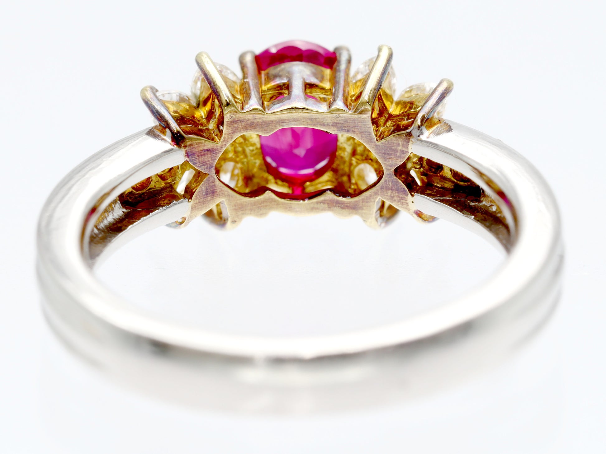 R0.34ct D0.63ct Pt900/K18 5.0g Ring 