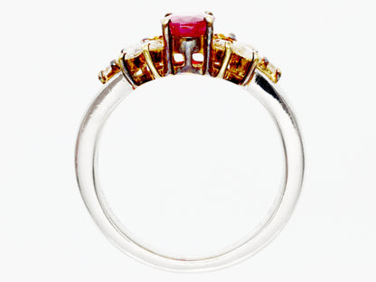 R0.34ct D0.63ct Pt900/K18 5.0g Ring 