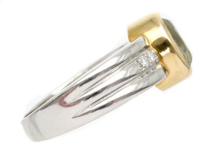 AQ1.00ct D0.04ct Pt900/K18 4.8g Ring 