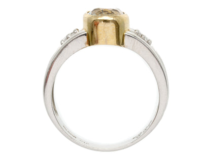 AQ1.00ct D0.04ct Pt900/K18 4.8g Ring 