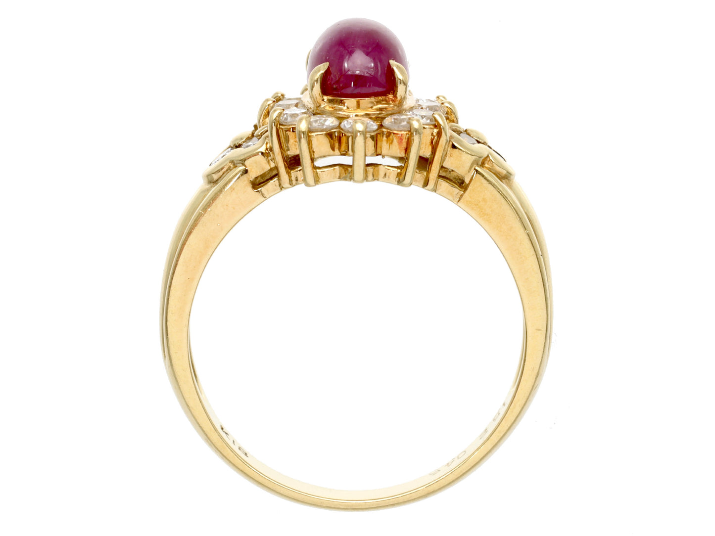 Colored Stone 1.52ct D0.45ct K18 4.5g Ring 