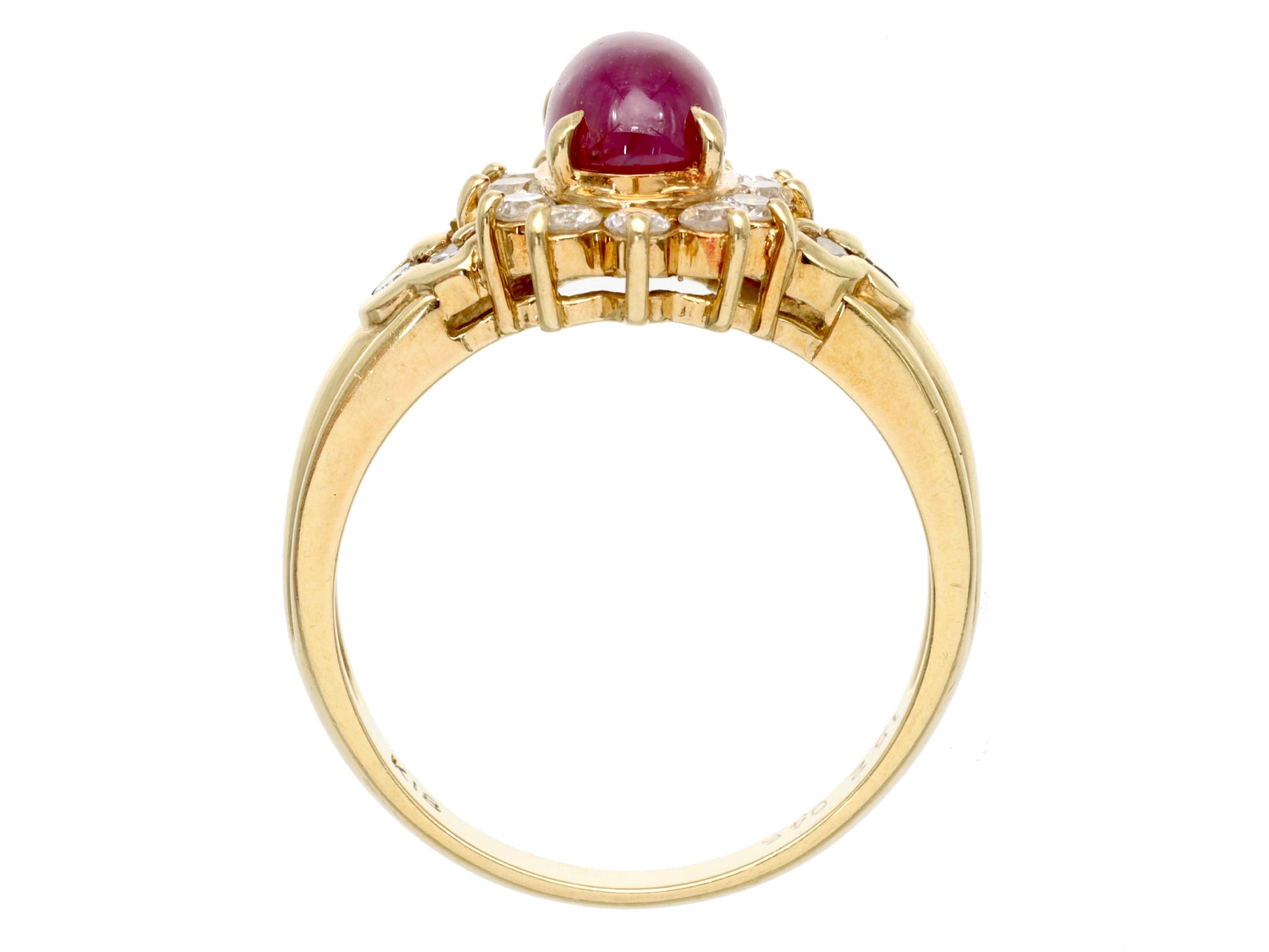 Colored Stone 1.52ct D0.45ct K18 4.5g Ring 