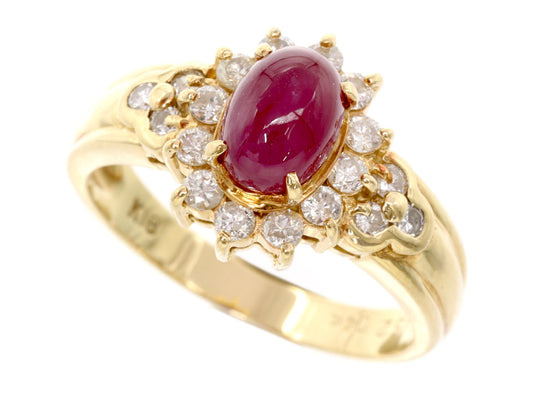Colored Stone 1.52ct D0.45ct K18 4.5g Ring 