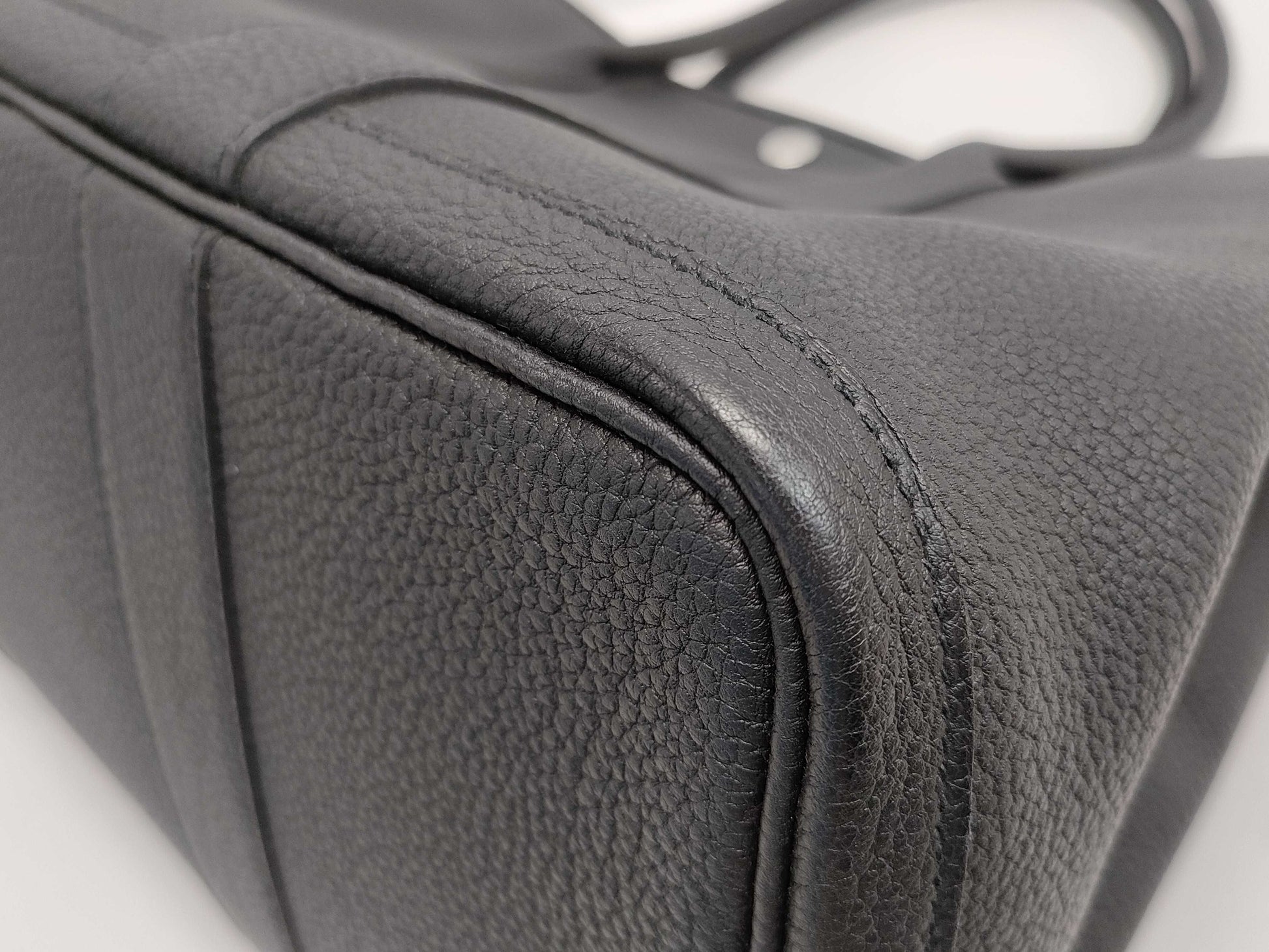 HERMES Garden Party 36 Black Y Stamp Handbag