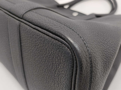HERMES Garden Party 36 Black Y Stamp Handbag