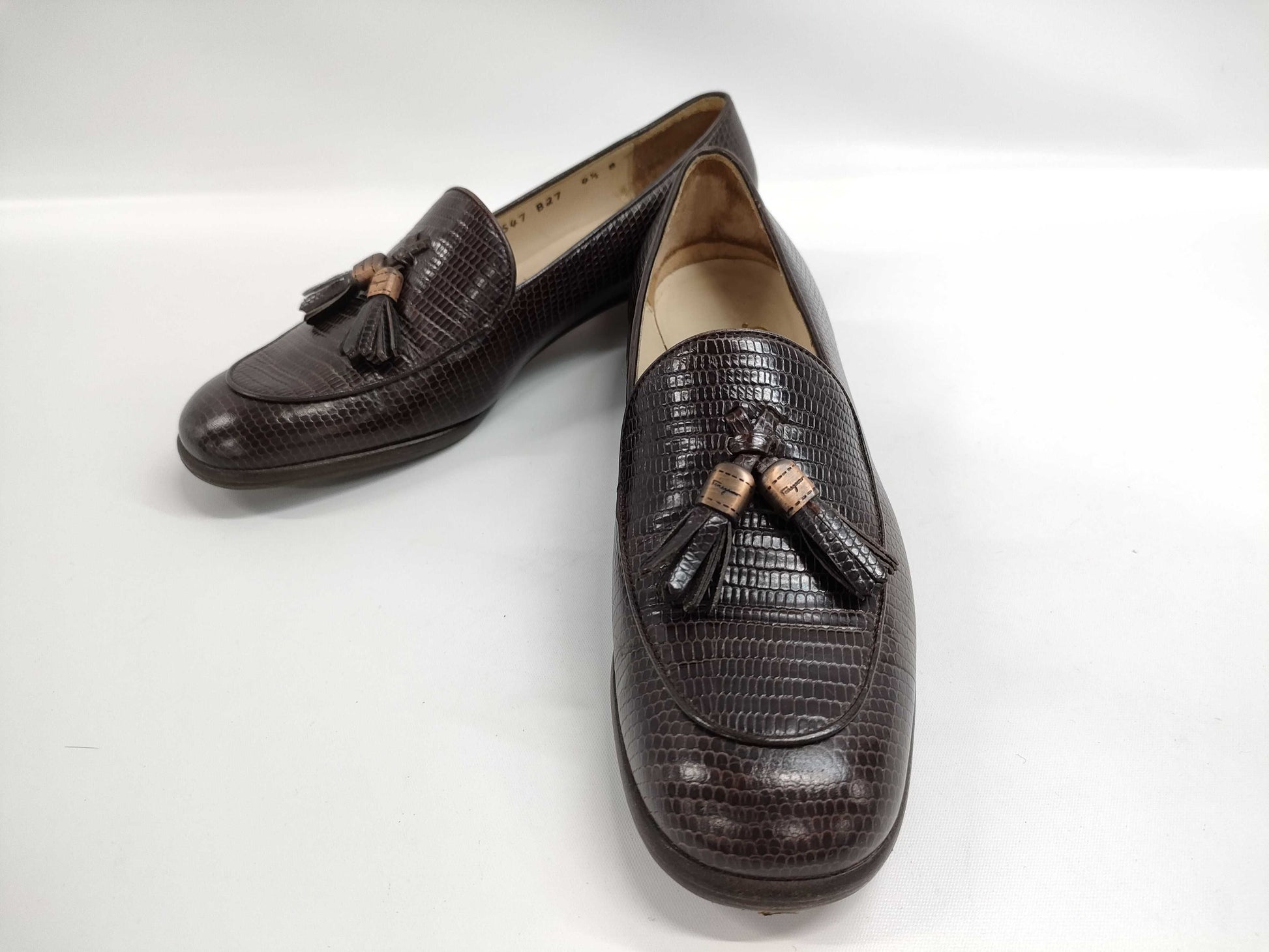 Salvatore Ferragamo Lizard Pumps, Size 4.5