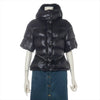 PRADA Down Jacket Size 40 Black 29C161 Logo Belt Removable Hood Jacket