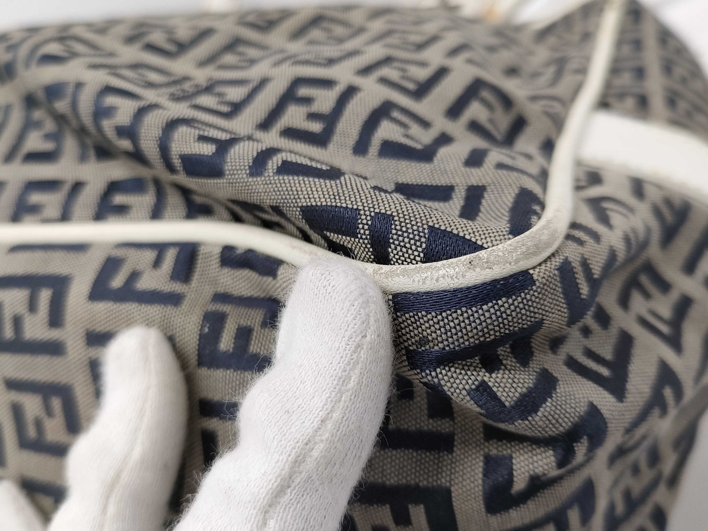 FENDI Zucchino Canvas Handbag