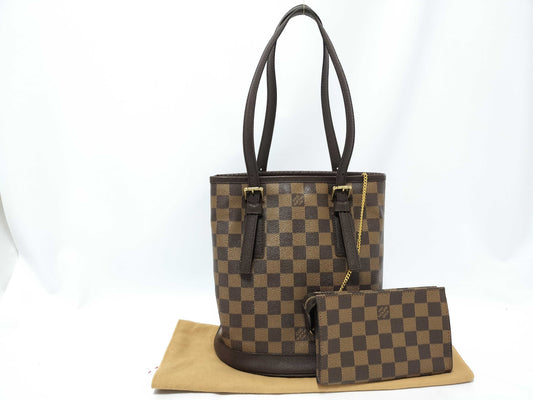 LOUIS VUITTON Damier Mare Bucket Handbag with Pouch and Tote Bag