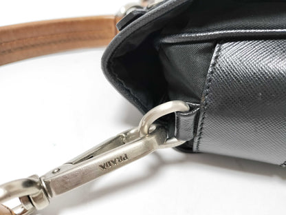 PRADA nylon handbag, black.