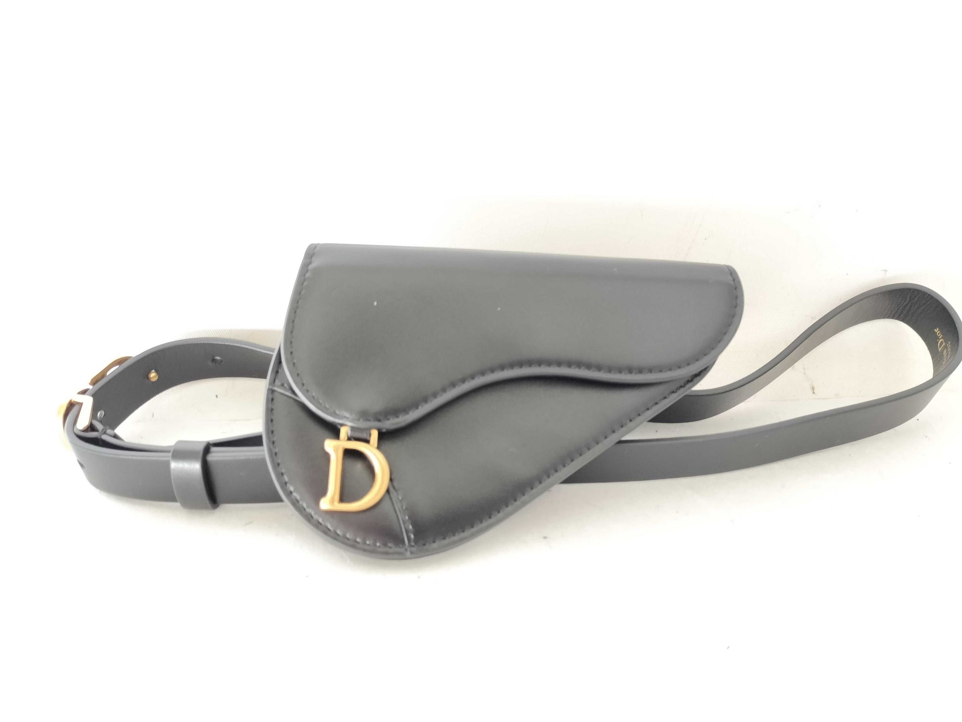 Dior Saddle Pouch Leather Black Waist Bag