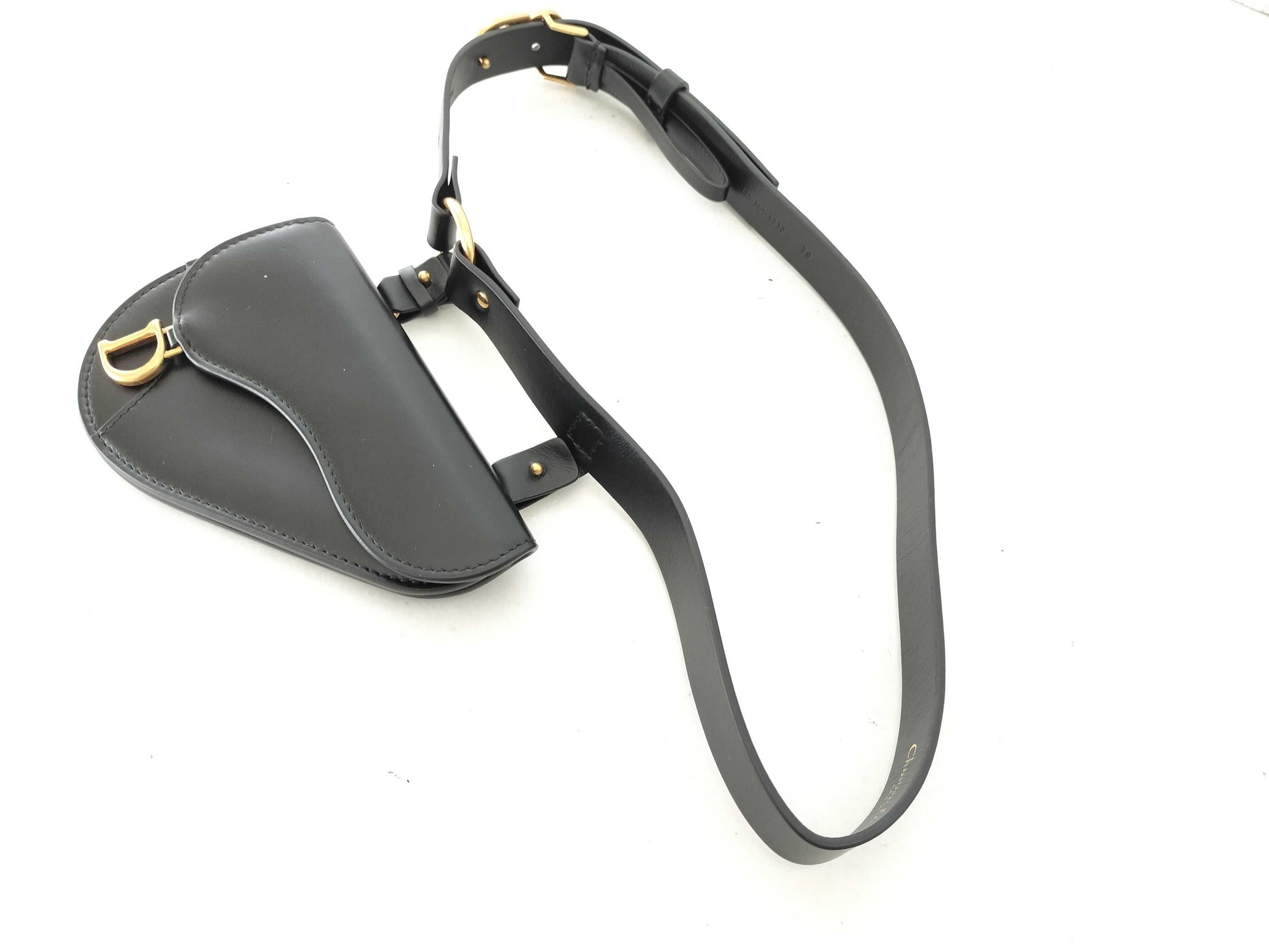 Dior Saddle Pouch Leather Black Waist Bag
