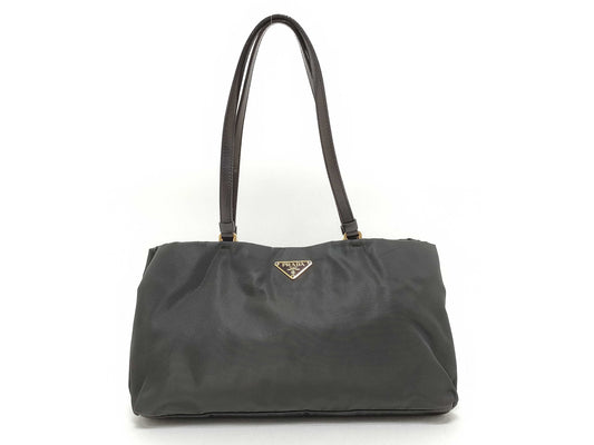 PRADA Nylon Prada Triangle Logo Handbag Tote Bag