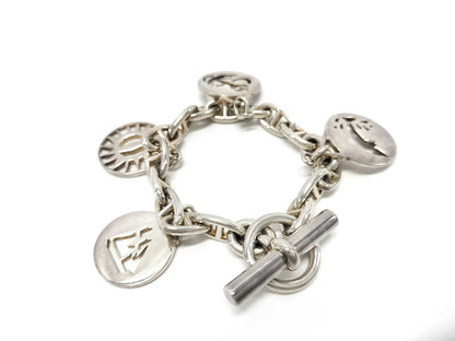 HERMES Chaine d'Ancre Margiela-era charm bracelet, cursive, 925 sterling silver, 16 links, bracelet/bangle
