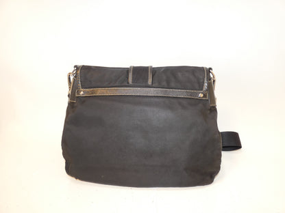 PRADA Belt Nylon Saffiano Black Shoulder Bag