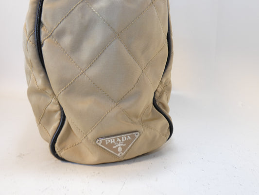 PRADA Quilted Nylon Saffiano Chain Shoulder Bag