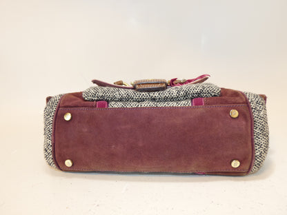 COACH Ribbon Belt Turnlock Mixed Material Hand Boston Bag