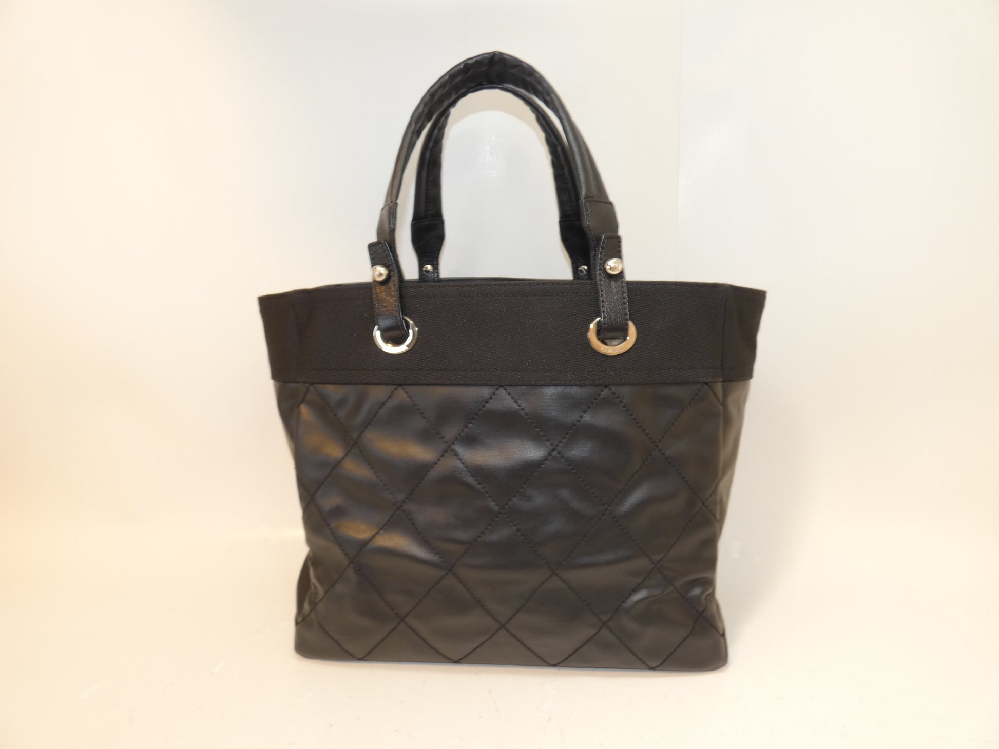 CHANEL Paris Biarritz MM Black Hand Tote Bag