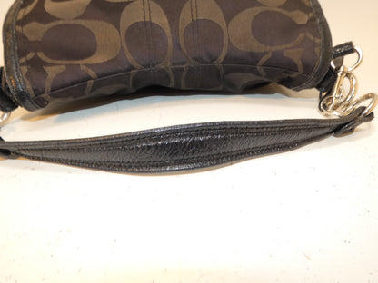 COACH 2-way Signature Canvas Black Shoulder Bag