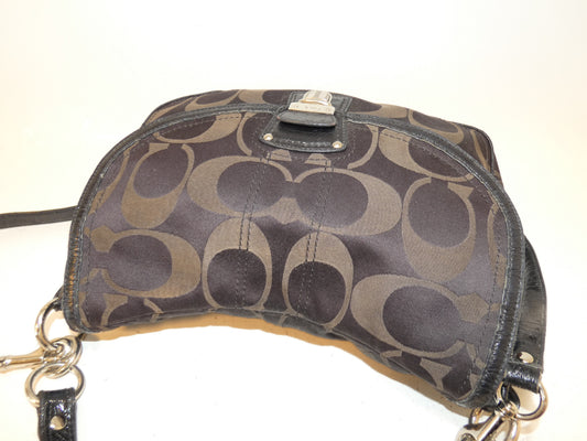 COACH 2-way Signature Canvas Black Shoulder Bag