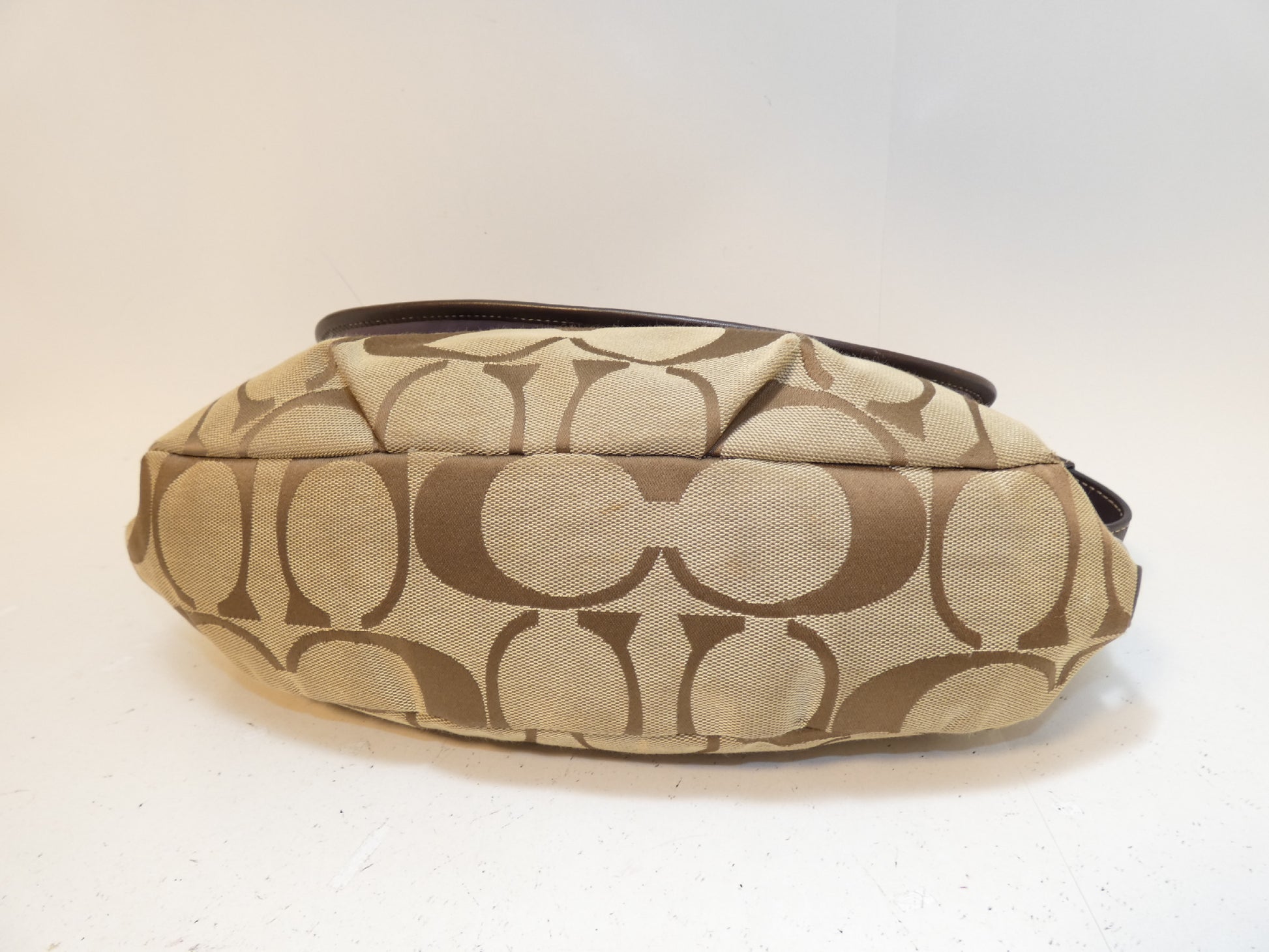 COACH Turnlock Side Belt Signature Canvas and Leather Shoulder Bag