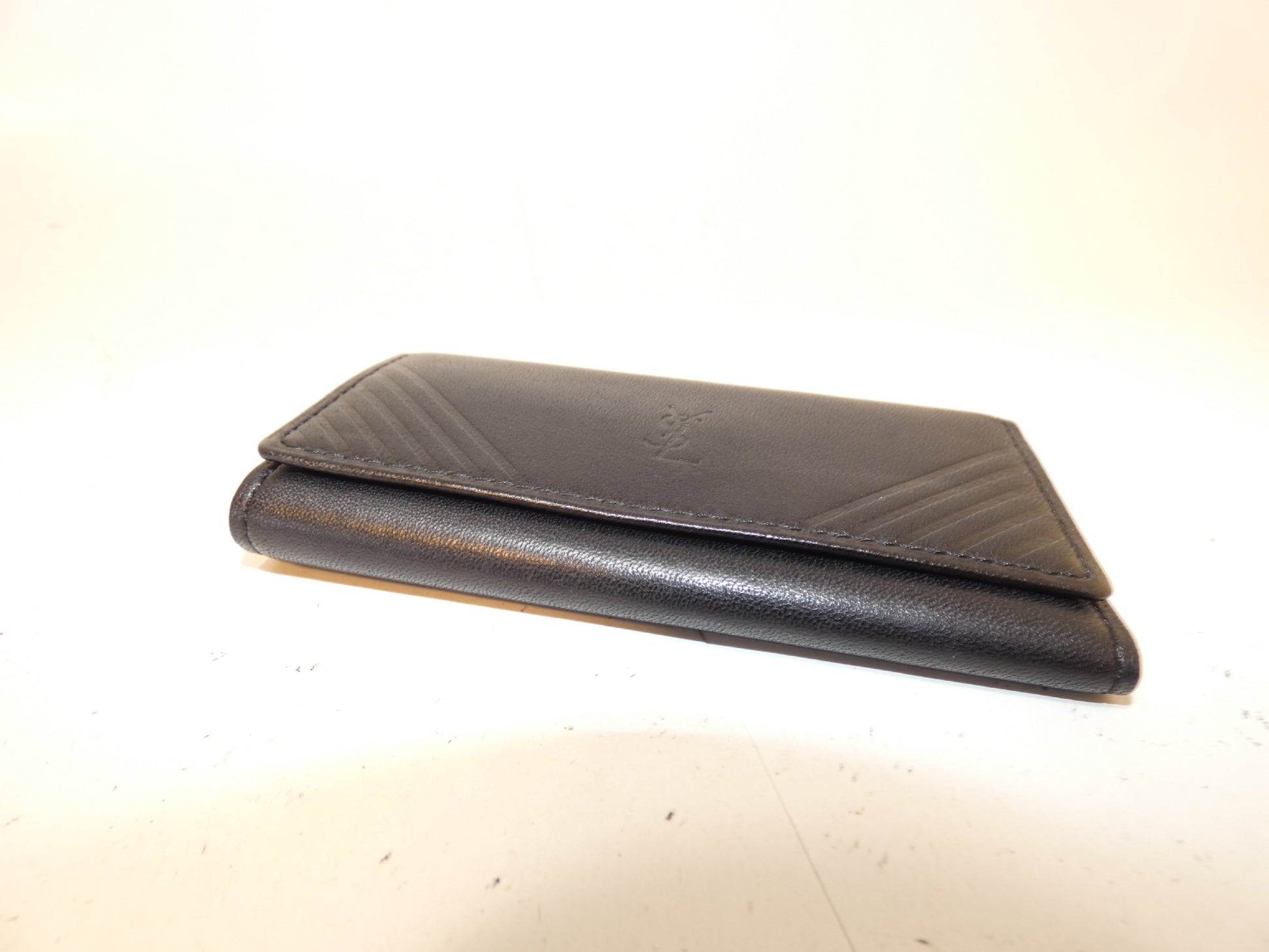 Yves Saint Laurent Logo Leather Black Key Case/Key Holder