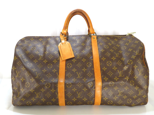 LOUIS VUITTON Monogram LV Keepall 55 Boston Bag