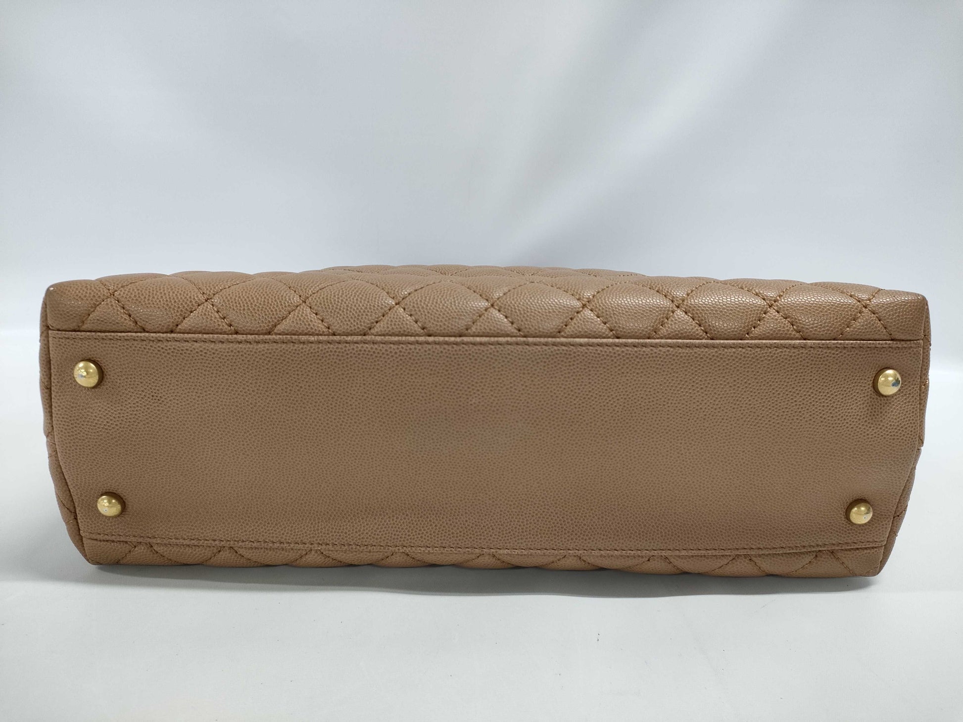 CHANEL CHANEL Handbag Large Top Handle Flap Bag / Coco Handle / Matelassé Grained Calfskin x Lizard with Matte Gold Hardware Shoulder Bag