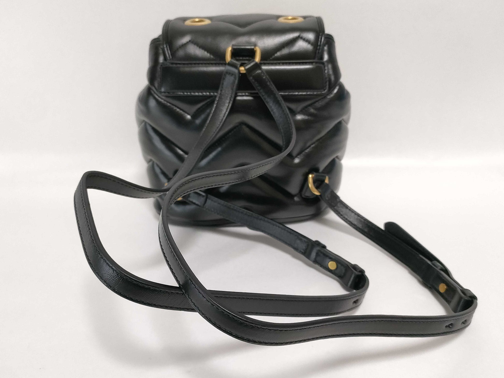 GUCCI GG Marmont Backpack, Black Leather