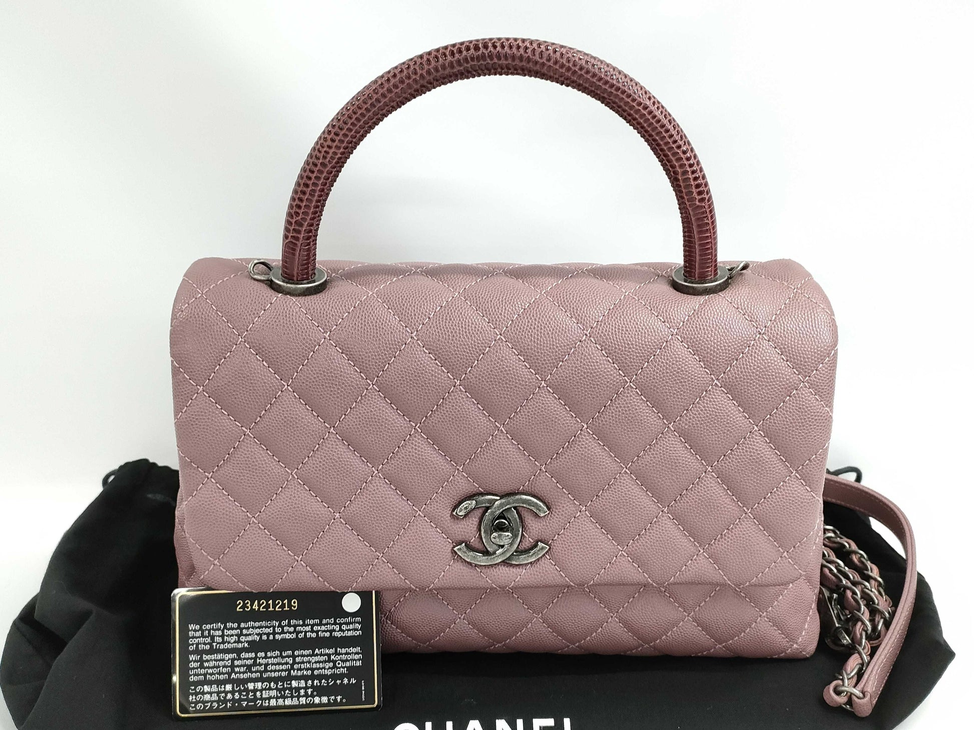CHANEL CHANEL Handbag Large Top Handle Flap Bag / Coco Handle / Matelasse Pink Purple x Bordeaux Vintage Silver Hardware Handbag