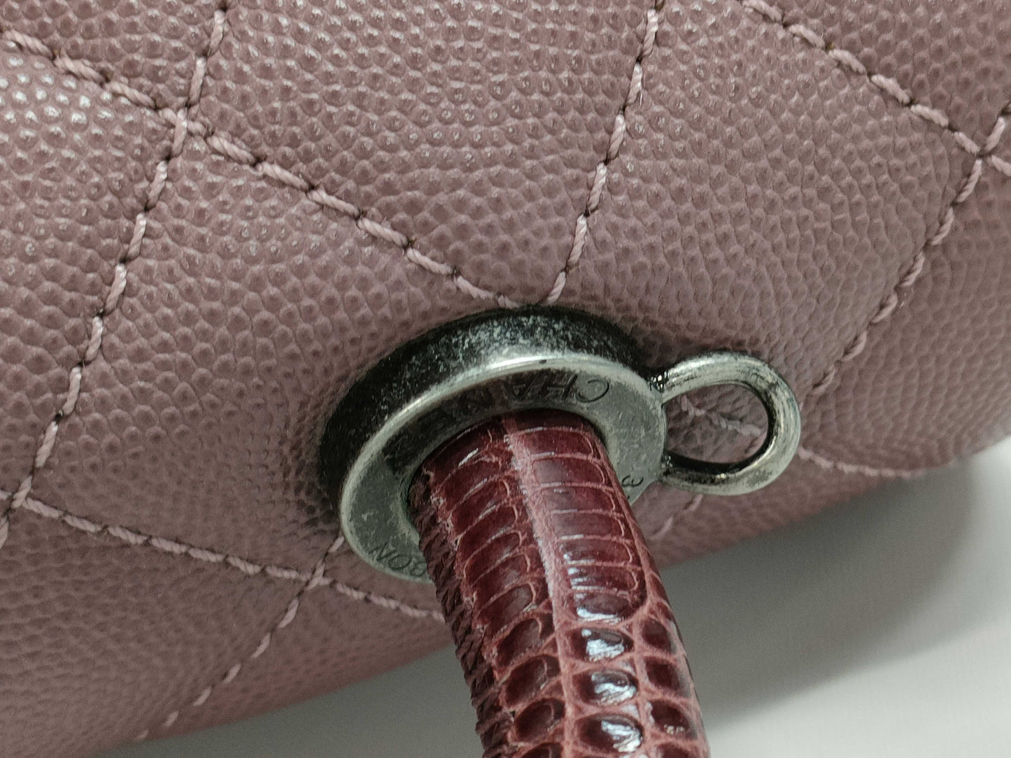 CHANEL CHANEL Handbag Large Top Handle Flap Bag / Coco Handle / Matelasse Pink Purple x Bordeaux Vintage Silver Hardware Handbag