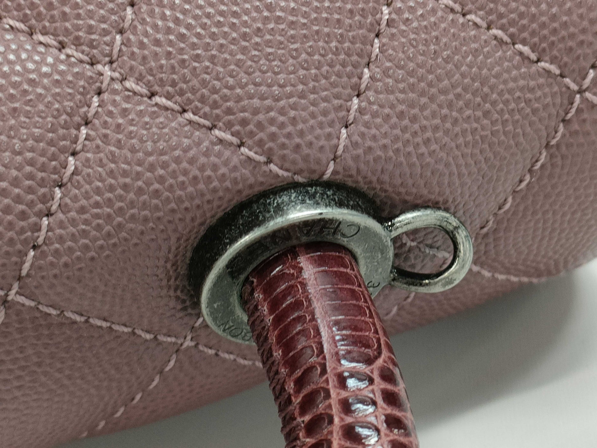 CHANEL CHANEL Handbag Large Top Handle Flap Bag / Coco Handle / Matelasse Pink Purple x Bordeaux Vintage Silver Hardware Handbag