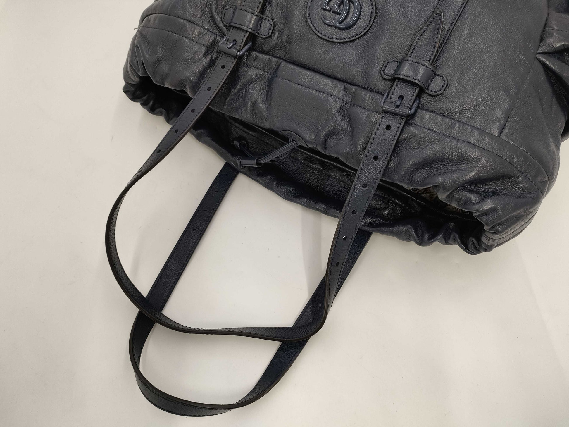 GUCCI Drawstring Tote Bag, Navy