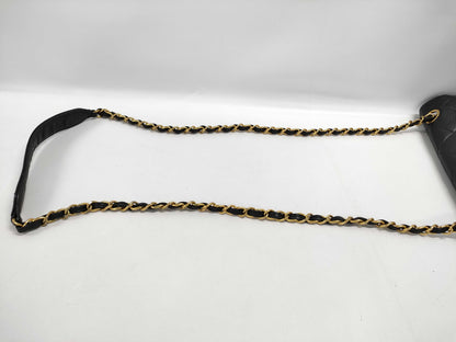 CHANEL CHANEL Matelasse Shoulder Bag in Black Caviar Leather with Chain Shoulder and Gold Hardware