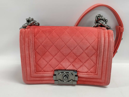 CHANEL CHANEL Shoulder Bag Boy Chanel/Matelasse Velour Pink Shoulder Bag