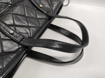 CHANEL CHANEL Handbag Gabrielle de Chanel Aged Calfskin x Calfskin Vintage Silver and Gold Hardware Tote Bag