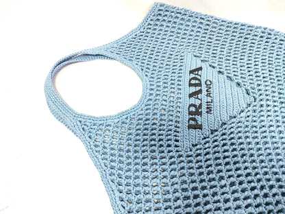 PRADA PRADA Tote Bag Crochet Celeste Handbag