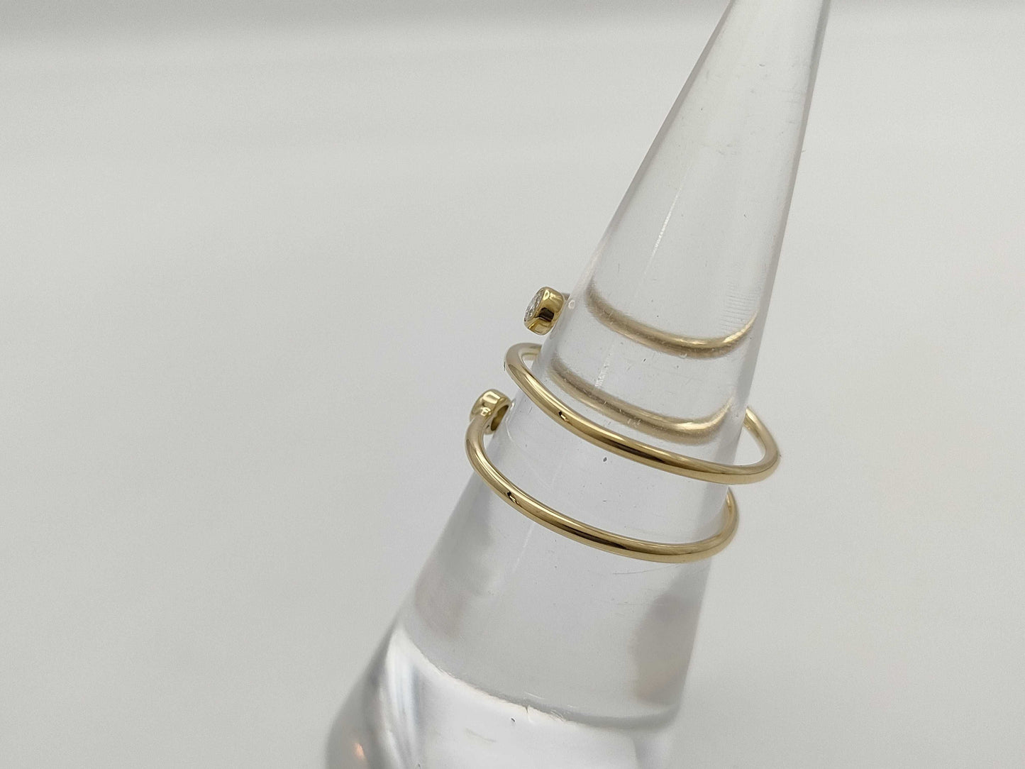 Tiffany & Co. Hoop 3 Row 2PD YG Au750 2.2g Ring 